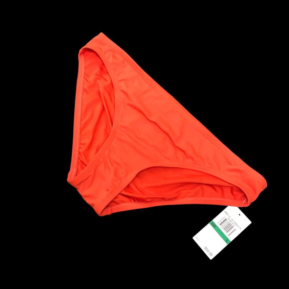 MICHAEL KORS Classic Hipster Bikini Bottoms Size Large Terracotta Orange NWT